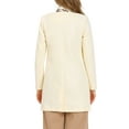 thumbnail image 4 of Allegra K Women's Half Lapel Long Sleeves One Button Winter Mid-Length Overcoat, 4 of 7