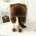thumbnail image 4 of 2025 Raccoon Tail Mood Hat with Detachable Fluffy Earmuffs, Retro Y2K Winter Accessory for Cottagecore and Casual Style, 4 of 7