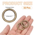 thumbnail image 2 of Uxcell 32 Pcs Anillo de Hebilla 19mm/0.7" ID 3.8mm Grosor para Bolsas, Bronce, 2 of 5