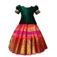 thumbnail image 2 of SumanExport-Hub Lehenga Choli Ready to Wear for Girls stiched pattu pavadai for girls - Indian Lehenga Choli for Kids - Red Green, 2 of 2