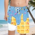 thumbnail image 2 of JUMEYU Ice Cream Swim Trunks for Kids Beach Shorts Quick Dry Swimwear with Compression Liner Drawstring Waist Size 8-9 (Sky Blue,8-9 Years), 2 of 4
