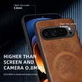 thumbnail image 5 of ELEHOLD PU Leather Case For Google Pixel 9 / 9 Pro Slim Magnetic Shockproof Cover, [MagSafe Compatible], [Lens&Screen Protection], Drop protection Case - Brown, 5 of 11