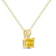 thumbnail image 2 of Timeless Classics Square Shape Citrine Solitaire Pendant Necklace in 14K Yellow Gold - 5MM, 2 of 5