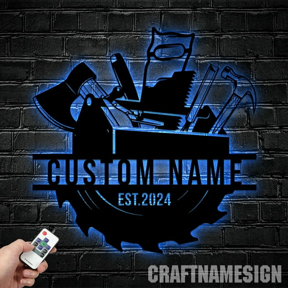 Craftnamesign Custom Handyman Metal Wall Art, Custom Name Sign Home Decor