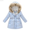 thumbnail image 2 of Liyamei Kids Hooded Padded Jacket with Collar for Winter Warm Long Outerwear Size 10-11 Years, 2 of 3
