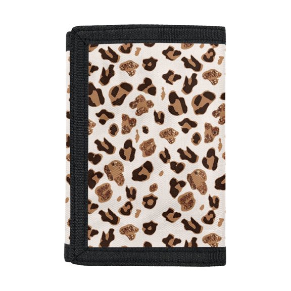 Psesaysky Leopard Print Art Kids Trifold Wallet for Outdoor, Polyester Children's Wallet with Lightweight Portable Trifold Card Wallet