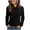 Black, variant on Women's Solid Waffle Weave Long Sleeve Shirts, Crew Neck Breathable Casual Pullover Tops for Weekend Outing S-XXL
