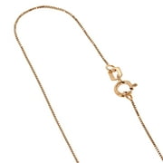 10K Rose Solid Gold 0.5mm wide Shiny Box Chain 18 Necklace with Spring Ring Clasp