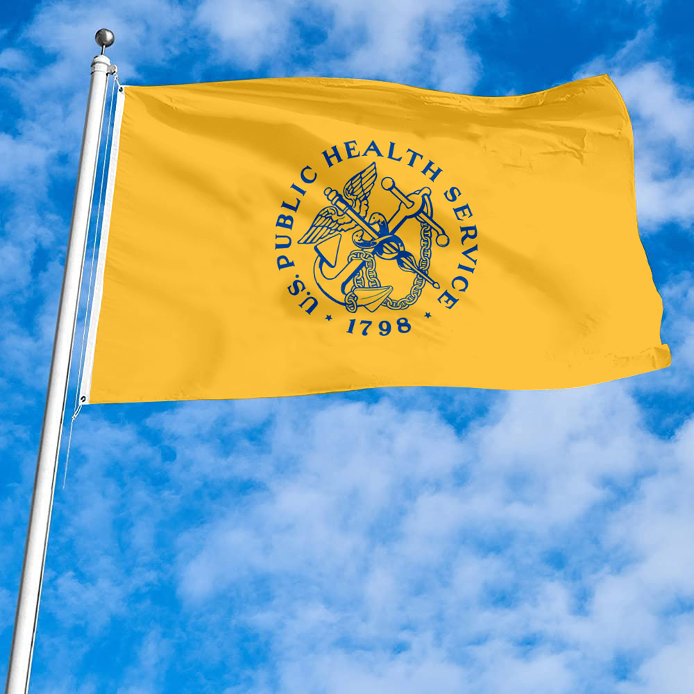 Dutern Double Sided United States Public Health Service USPHS Flag Banner 3 Ply with Brass Grommets 3x5 Feet