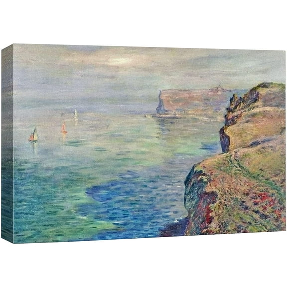 wall26 Canvas Print Wall Art Cliff at Grainval Near Fecamp Claude Monet Nature Illustrations Fine Art Decorative Landscape Multicolor Wilderness Rustic for Living Room, Bedroom, Office - 12"x18&