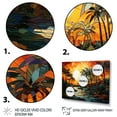 thumbnail image 3 of Designart "Mosaic of Orange Palms A Unique Perspective VI" Beach Floater Framed Wall Decor, 3 of 7