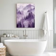thumbnail image 5 of Canvas Wall Art Purple Forest Mountain Canvas Art Print Retro Watercolor Gradual Foggy Pine Tree Pictures Wall Decor for Living Room Bedroom Artwork Decorations Stretched Framed Ready to Hang 8"x12", 5 of 9