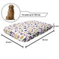 thumbnail image 2 of Alphabet Pet Bed, Geometric with Hearts Stars and Mini Polka Dots, Chew Resistant Pad for Dogs and Cats Cushion with Removable Cover, 24" x 39", Yellow Green Pastel Pink, by Ambesonne, 2 of 4