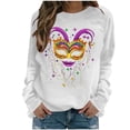 thumbnail image 3 of Zedker 2026 Mardi Gras Shirts for Women New Orleans Carnival Sweatshirt Long Sleeve Trendy Spring Holiday Crewneck Shirts, 3 of 7