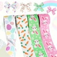 thumbnail image 6 of Easter 9.84 Ft Gift Wrapping Ribbon for Party Packaging, Fabric Bunny Egg Easter Decorations Ribbon, 6 of 7