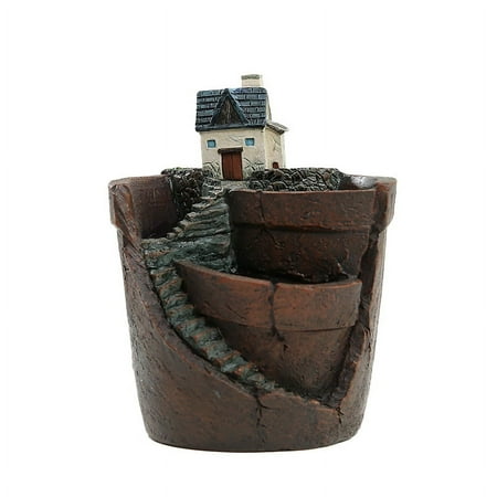 

Hanging Garden Potted -Landscape Meat Plant Pots Small House Resin Decoration D