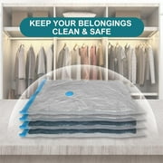 Behome Vacuum Storage Bags with Double-Zip Seal, 10 Pack Large Space Saver Bags for Clothes, Mattress, Blanket, Duvets, Pillows, Comforters, Travel (24 x 32 Inch)
