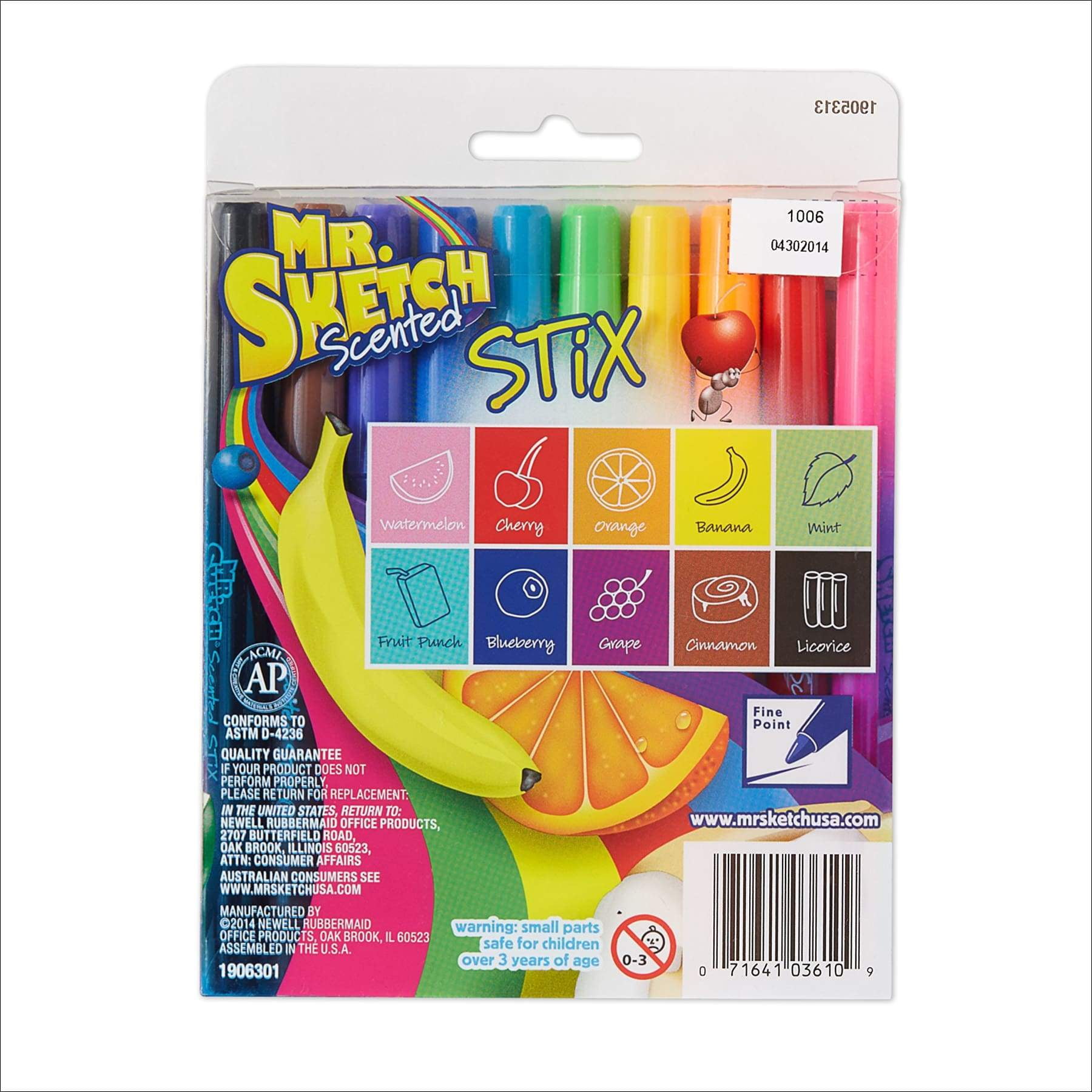 Fine Tip 10-Count Assorted Colors Scented Stix Markers 1 