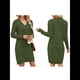 thumbnail image 3 of Vestidos Tipo Suéter Holgados de Otoño con Cuello en V, Larga y por Encima de la Rodilla para Mujer. Verde Oscuro S, 3 of 7
