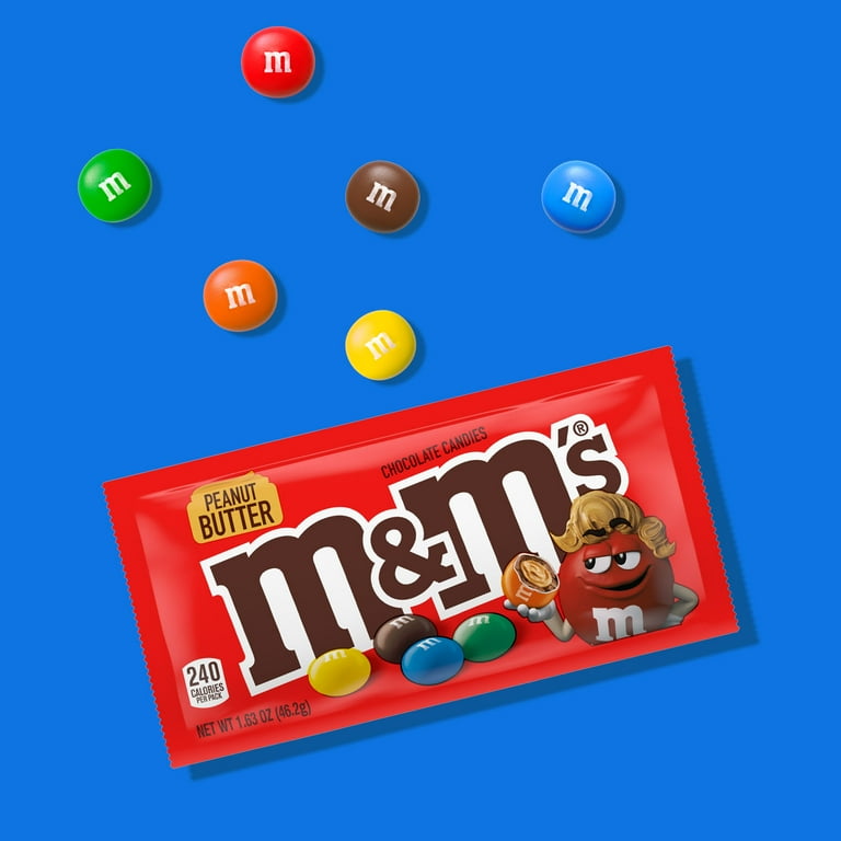 M&M's Peanut Butter Milk Chocolate Candy, Full Size - 1.63 oz Bag