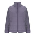 thumbnail image 4 of YueHuiYing Womens Quilted Lightweight Jackets Round Neck Coats Padded Outwear with Pockets, 4 of 7