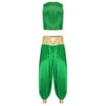 thumbnail image 2 of XUNZOO Men's Arabian Prince Costume Street Rat Stain Open Front Vest with Lantern Pants Green&Green XL, 2 of 6