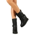 thumbnail image 6 of Nature Breeze BH17 Women Leatherette Padded Shaft Hidden Wedge Mid Calf Riding Boot, 6 of 6