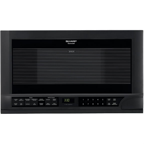 Sharp R1210T Microwave Oven - Single - 11.22 gal Capacity - Microwave - 11 Power Levels - 1100 W Microwave Power - 14.13" Turntable - Over The Range - Black