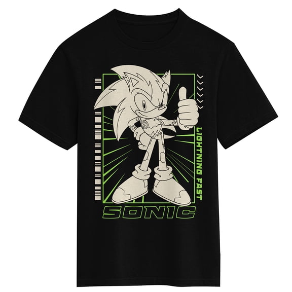 Sonic the Hedgehog Boys Youth Graphic Tee DC x Sega Crossover Speed Is My Power Short Sleeve Crew Neck T-Shirt-Medium