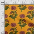 thumbnail image 1 of oneOone Cotton Poplin Mustard Yellow Fabric Floral Block Sewing Craft Projects Fabric Prints By Yard 42 Inch Wide, 1 of 4
