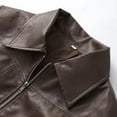 thumbnail image 6 of Sevevn Winter Coats for Winter Women's Zipper Jacket Splicing Turndown Collar Long Sleeve Leather Jacket Long Sleeve Headless Casual Coat Family Gifts, 6 of 8