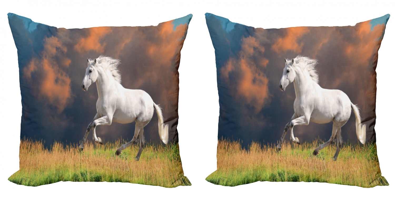 Grazing Horse Embroidered Standard Size Pillow Case 