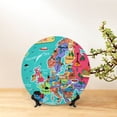 thumbnail image 6 of Gaeub Cartoon Map Of Europe Print Ceramic Plate,Dinner Plates,Bone China Decorative Plates with Display Stand,Art Ceramic Ornaments for Wall Hanging Decoration-7in, 6 of 6
