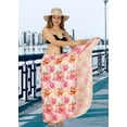 thumbnail image 4 of LA LEELA Women's Wraps Summer Long Pareos Vacation Skirt Beach Bikini Beachwear Sarong CoverupsSwimwear for Women One Size Multicolor, Floral, 4 of 5