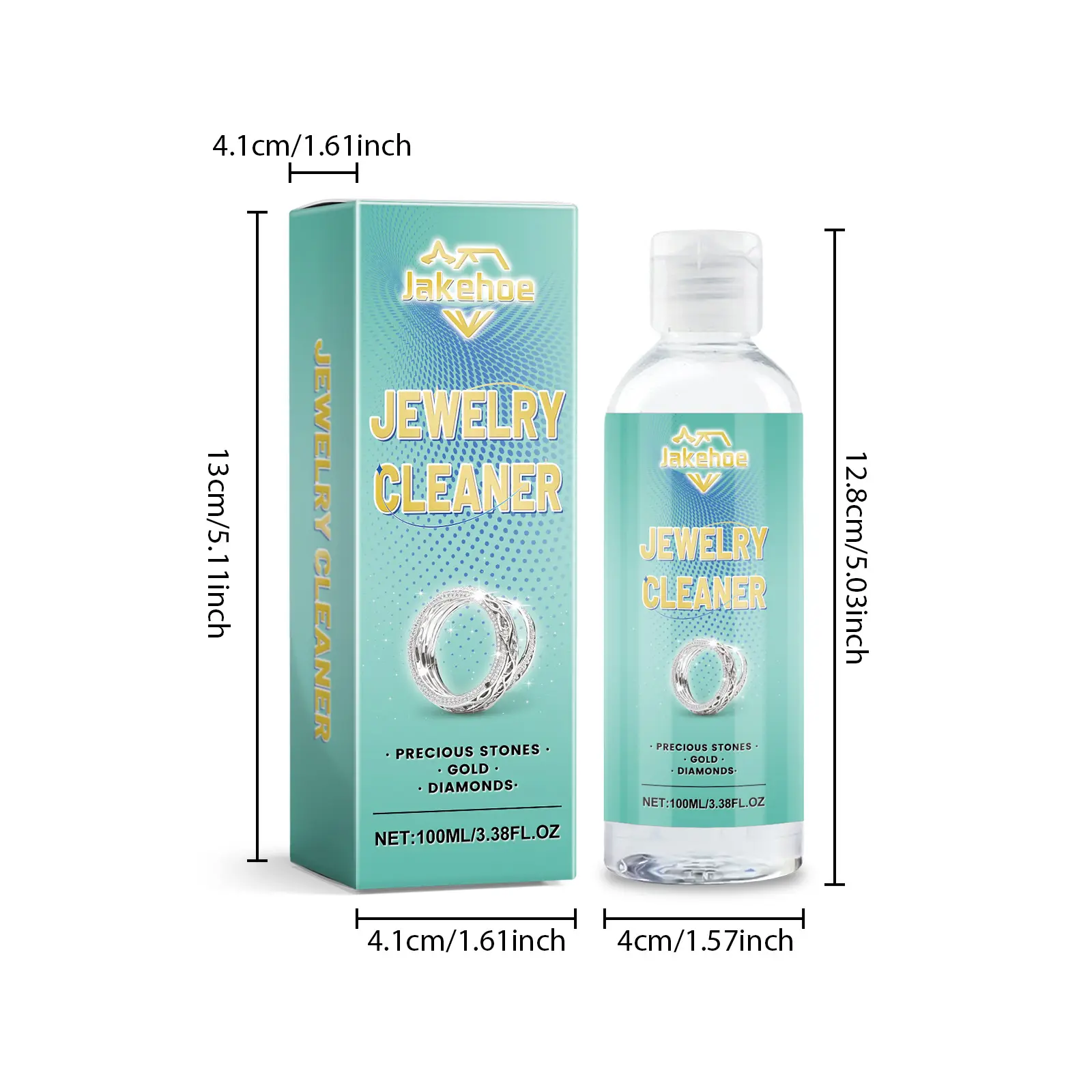 Multi-Purpose Jewelry Cleaning Solution (100ml) — A Safe Cleaning Formula for Gold, Silver, Diamonds, and Pearls; A Universal Stain Remover and Anti-Tarnishing Agent for All Metals and Gemstones