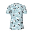 thumbnail image 5 of Wukai Cute Panda Bear Print Men's Short-Sleeved Mesh T-Shirt,Quick-Dry Short Sleeve Workout T-Shirt-4X-Large, 5 of 8