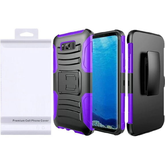 GSA Hybrid Kickstand Case Holster For Samsung Galaxy S8 Black, Purple