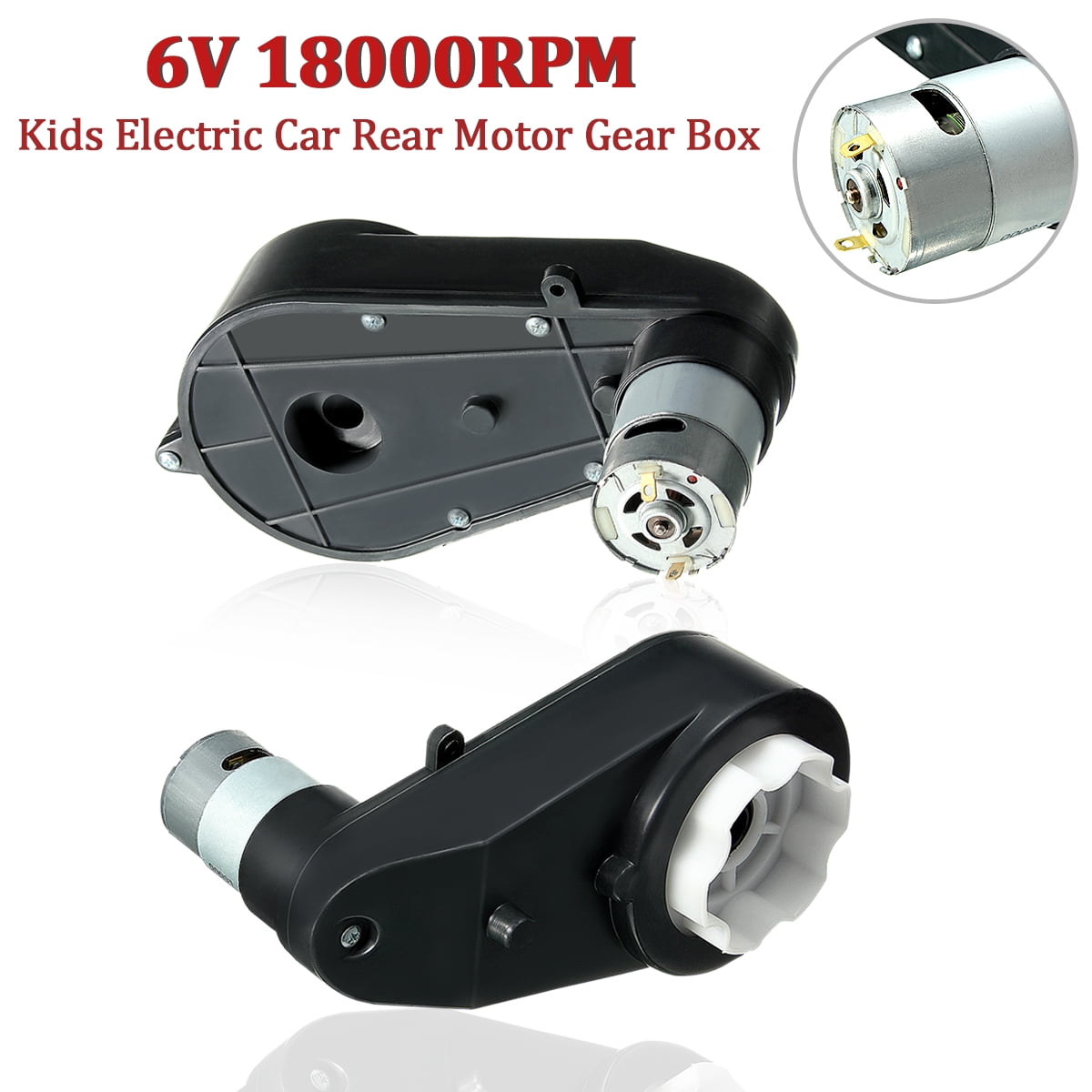 Grtsunsea 18000 RPM 6V Electric Motor Gear Box For Kids Ride On Car