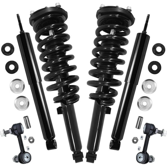 Detroit Axle - 6pc Struts Shocks Kit for 2007 2008 2009 Kia Sorento, 2 Complete Front Struts with Coil Spring Assembly 2 Front Sway Bar End Links 2 Rear Shock Absorbers Replacement Suspension