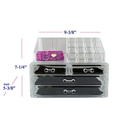 Clear See Thru Jewelry Box With Drawers And Tray For Fashion