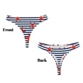 thumbnail image 2 of Balery Starfish Navy Blue Stripe Tangas de Algodón para Mujer con Estampado – Ropa Interior Sexy, Transpirable, G-string-X-Large, 2 of 5