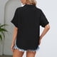thumbnail image 4 of Fiudx Tops para Mujer Camisa de Mujer Informal de Manga Corta con Hebilla y Bolsillo con Cuello En V y Manga Corta, 4 of 4