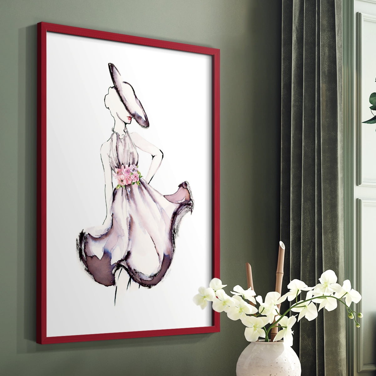 Strike A Pose II in Paper Solid Wood 8 x 10 Framed Print