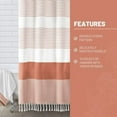 thumbnail image 2 of Boho Coral Shower Curtain for Bathroom Stripe Tassel Shower Curtain 72 X 72 Inches Farmhouse Cotton, 2 of 4