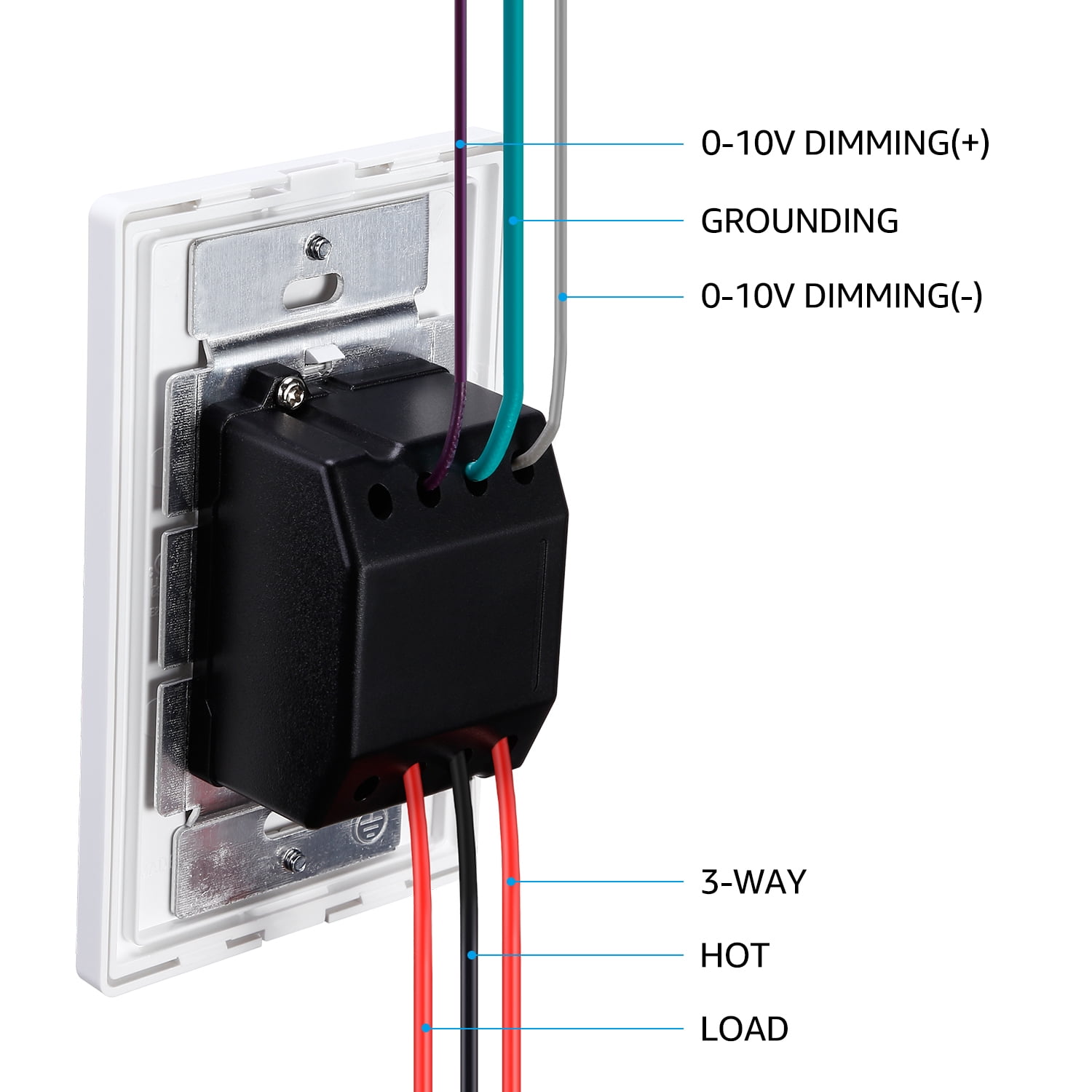 2 Pack 0-10V LED Dimmer Switch, 3-Way & Single Pole Compatible, 720W Max, Smooth Slide Control, Dual Wall Plates Included