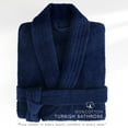 thumbnail image 6 of American Soft Linen, 100% Cotton Turkish Bathrobe - Soft, Absorbent, & Luxurious for Women, X Small - Navy Blue, 6 of 9