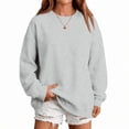 thumbnail image 5 of Fall Sweatshirts for Women Casual Crewneck Long Sleeve Cute tops Oversized Pullover Solid Color Loose Fashion Sweatshirts, 5 of 6