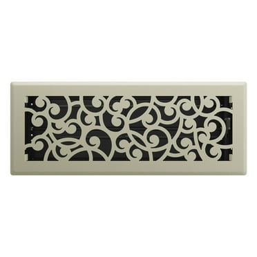Imperial 4-inch x 12-inch Satin Nickel Wonderland Floor Register, Rectangular, Household Vent Covers