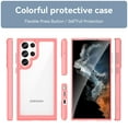 thumbnail image 5 of ELEHOLD Clear Case for Samsung Galaxy S23 Ultra Acrylic Transparent Non-Yellowing Slim Lightweight Shockproof Clear Case,Red, 5 of 8