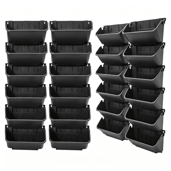 ACDANC Wall Mounted Vertical Planter 24 Pots,10.1Oz Self-Watering System for Indoor/Outdoor,Black Pp Modular Plant Wall for Balcony,Garden Living Wall Decor